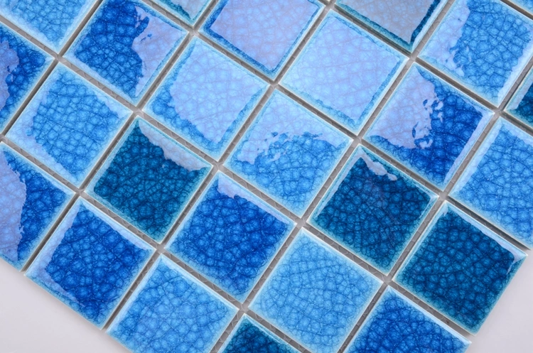 Ganzkörper-Glasiertes Porzellan Blue Mosaic Bodenfliesen für Schwimmbad Und Küche