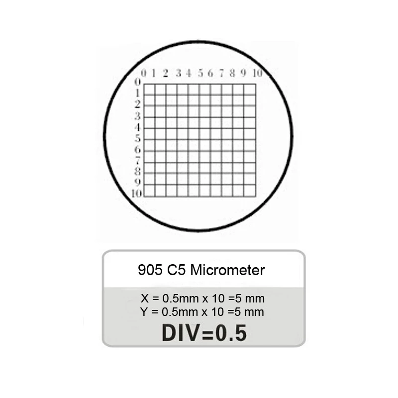 Optical Glass C1 - C7 Microscope Eyepiece Reticle Cross Line Ocular Graticula Micrometer Grid Calibration Slide for Measurement