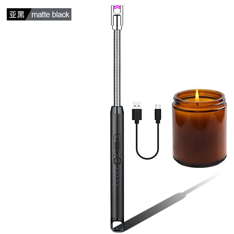 Commerce de gros long bâton Plasma Fire-Free Camping Briquet Barbecue électrique Bougie de plein air Cuisine de l'Arc de recharge USB personnalisés plus léger