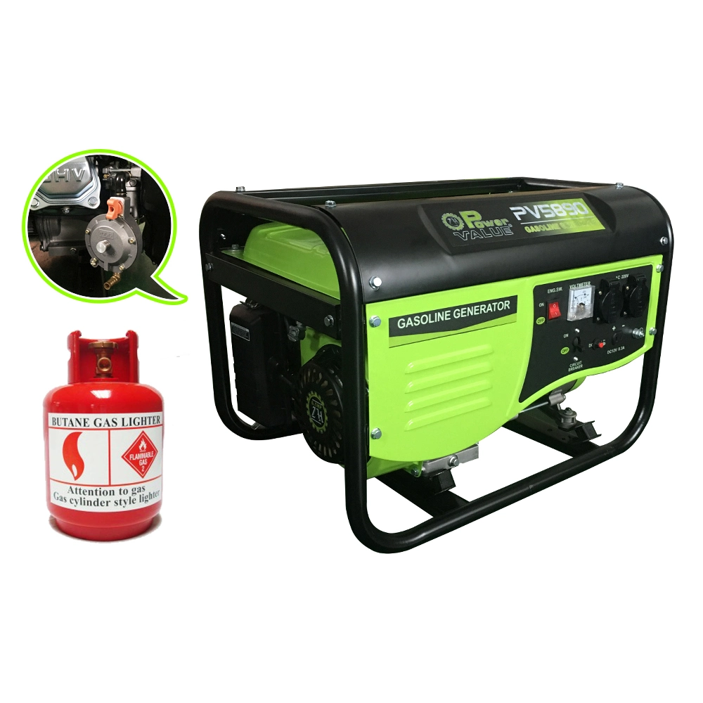 Gas Generator LPG Generator 2kw Small Natural for Home Power Value Gasoline (petrol) Use with Dual Log Carburettor 2.0/2.3kw Cdi