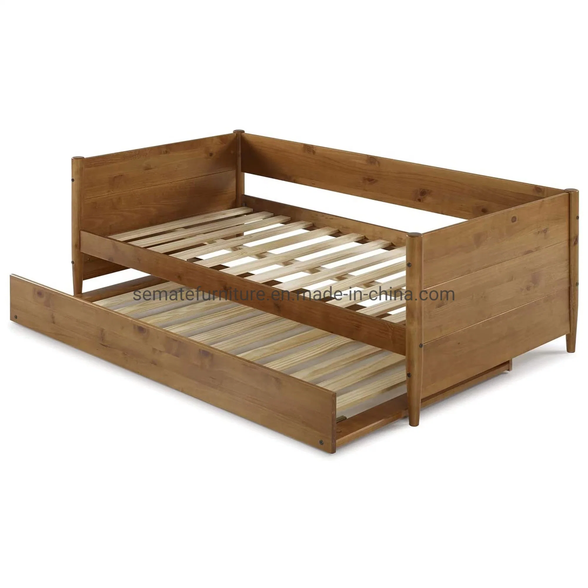 Factory Bedroom Bed Supplier Durable Full Size Solid Wood Single/Double/King/Queen Bed Frame with Wooden Bed Base