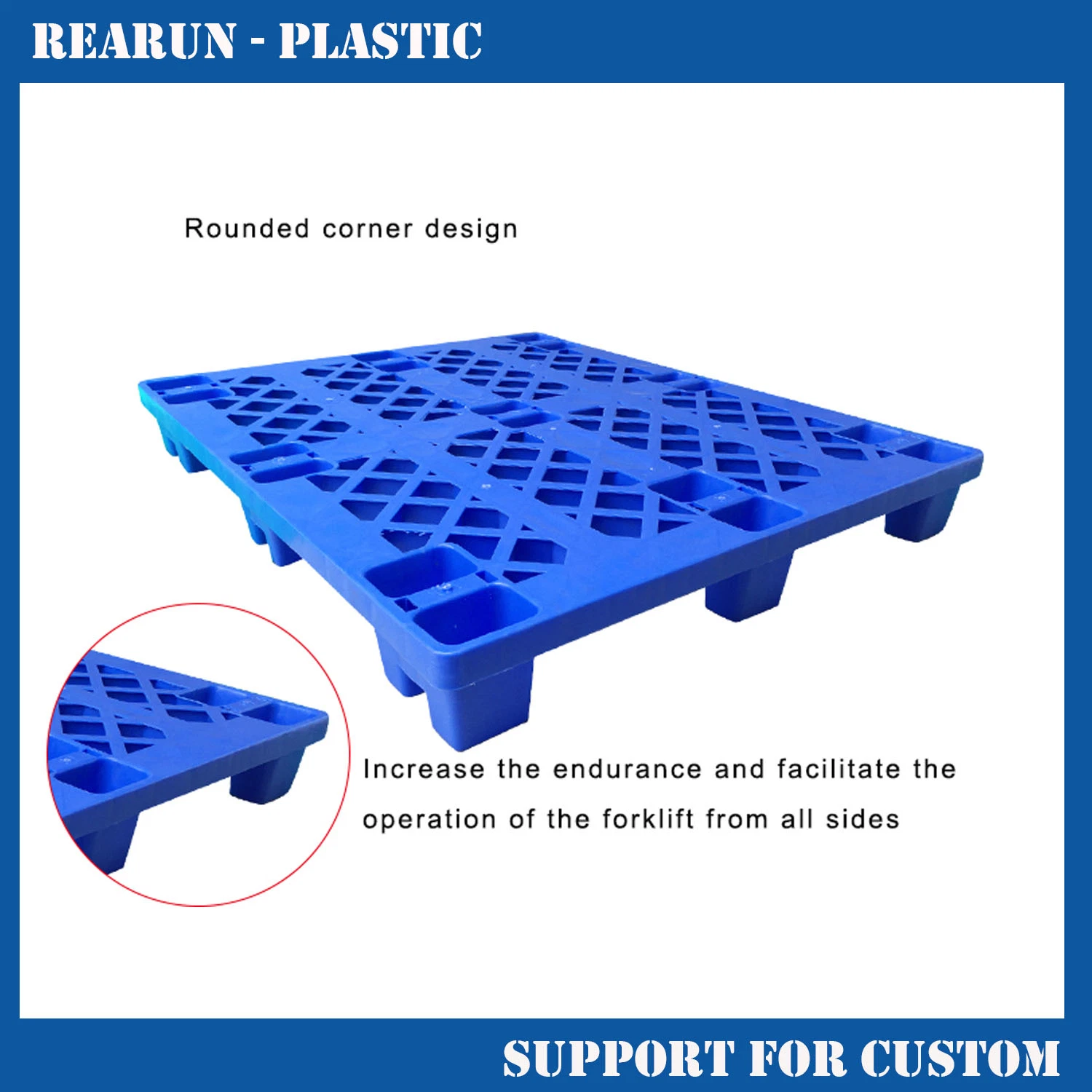 1200*1000*150 with Manufacturer Prices Durable Steel Reinforced HDPE Plastic Pallet