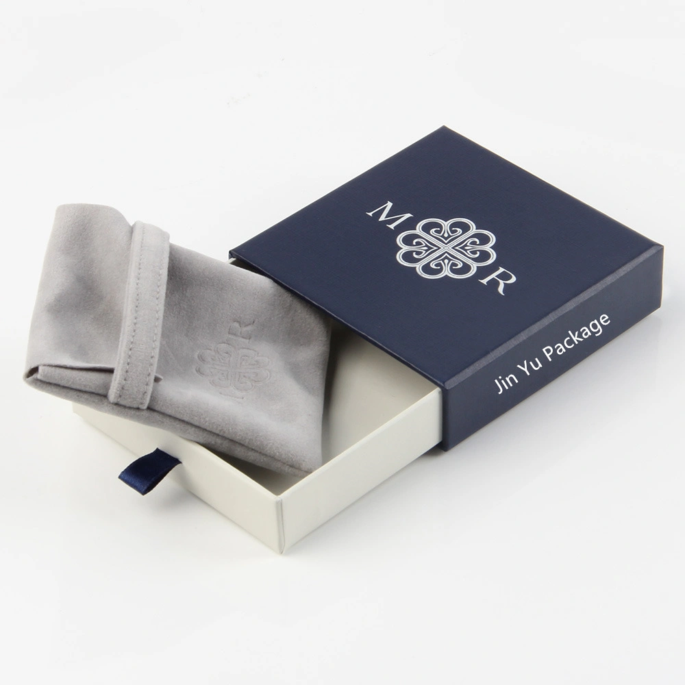 Cajón de papel personalizados Regalos de joyas deslizante de embalaje con Falp Bolsa Bolsa de terciopelo
