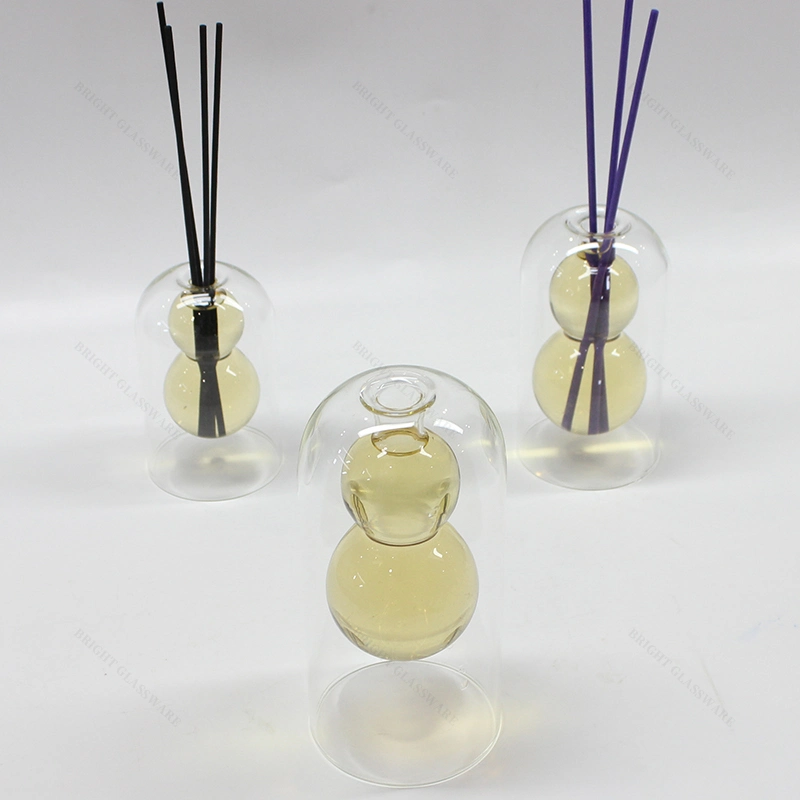 Free Sample Light Luxury Double Layer Borosilicate Glass Diffuser Bottle