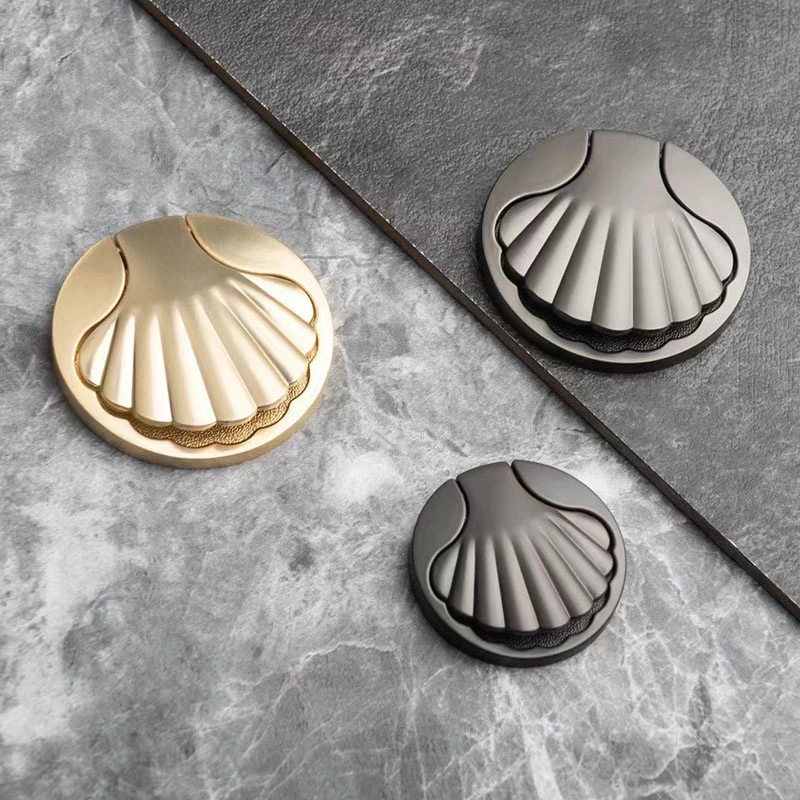 Shell Shape Furniture Hardware Drawer Pulls Cabinet Handle Door Handles Luxury Modern Handles