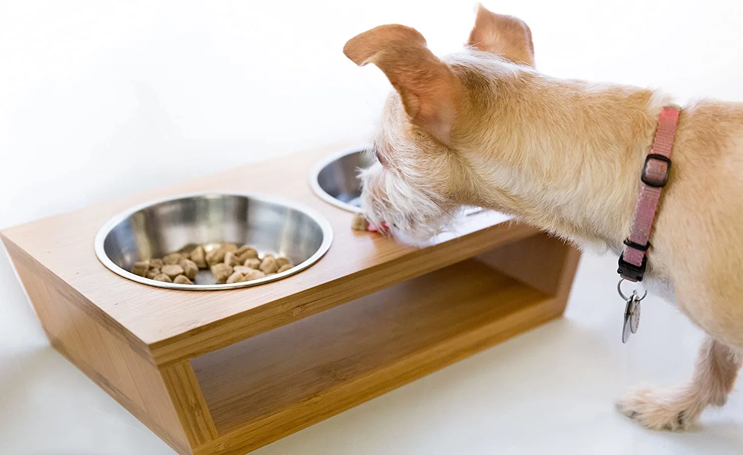 Custom Factory Wholesale Dog Cat Pet Bowls Wood Bamboo Elevated Dog Cat Dishes Raised Pet Feeder