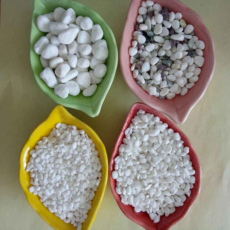 Pure White Tumbled Pebble/Cobblestone 1-2cm, 3-5cm für Pflaster legen