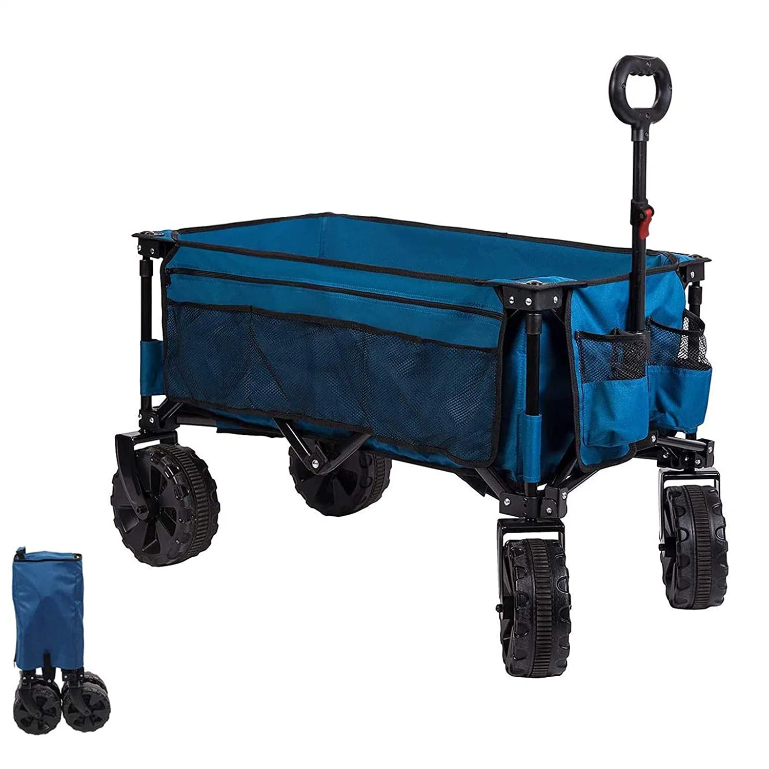 Garden Collapsible Folding Outdoor Utility Beach Trolley Wagon with Cover Bag