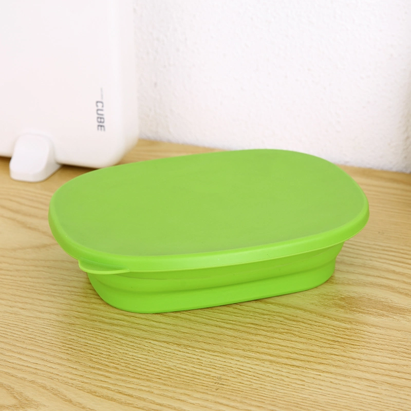 BPA Free Foldable Silicone Food Storage Lunch Container Collapsible Camping Bowl with Airtight Silicone Lid