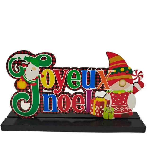 Cadeaux de Noël d'ornements en bois bricolage Décorations de Noël de l'artisanat en bois d'accueil Joyeux Noël