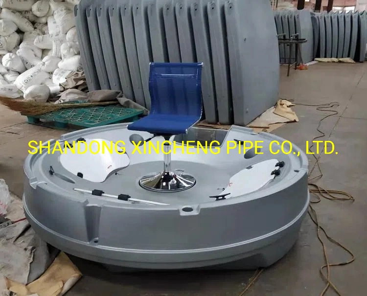 Round Fishing Boat Used in Water Recreation Facility by One Person