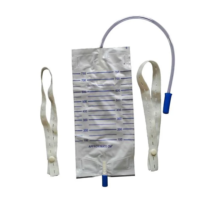 Medical Disposable 600ml/750ml/1000ml Urine Leg Bag with Belt