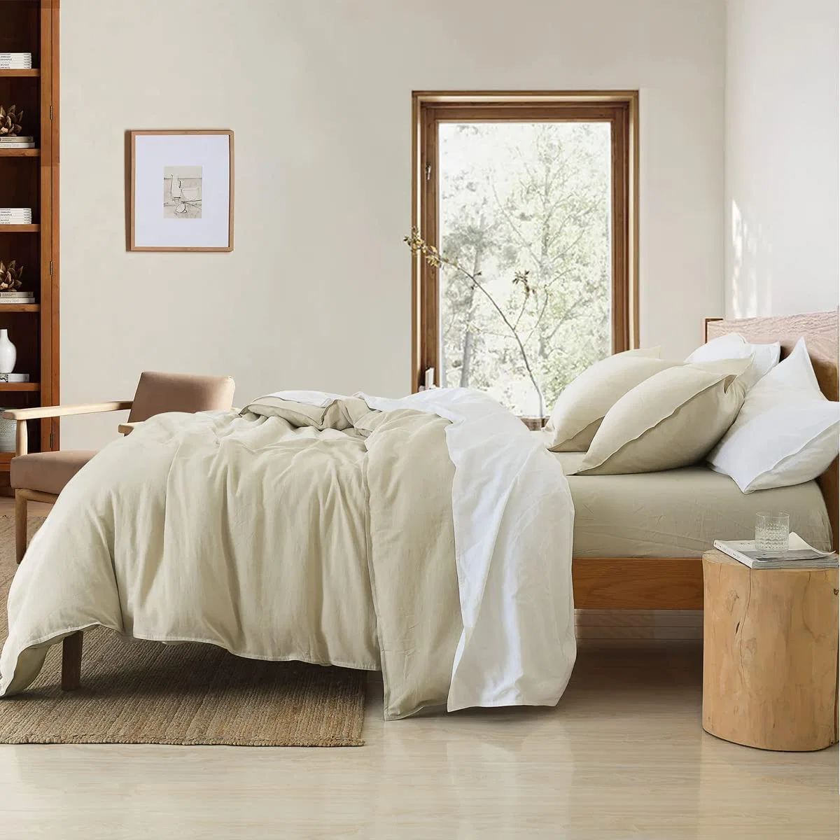 Roupa de cama têxtil linho francês Stone Washed Bed duvet capa Conjunto de roupas de cama de atacado de folhas de cama