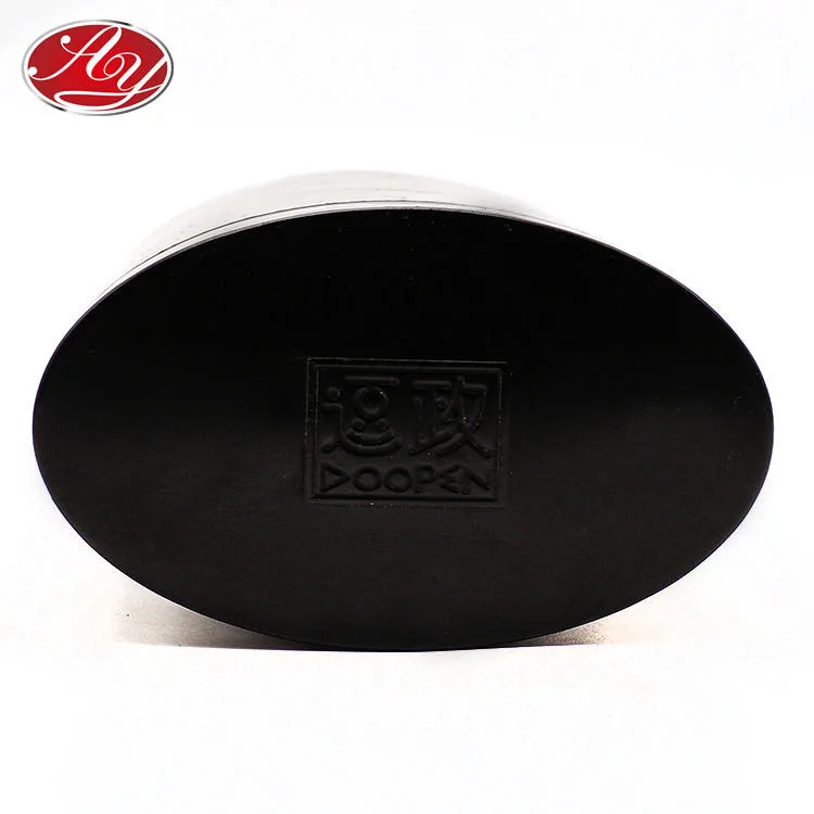 Oval Tea Coffee Bean Food Gift Metal Black Storage Packaging Tin Can