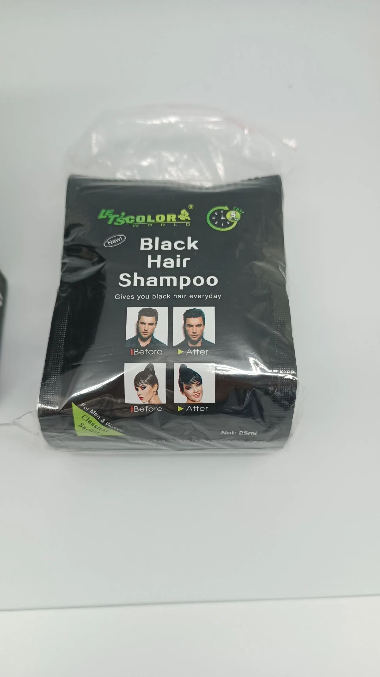 5 Minuten Haarfärbemittel 100% Abdeckung Weißes Haar Schwarzes Haar Farbshampoo