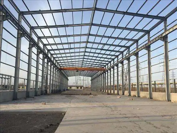 Large Span High Rise Prefabricated Industrial Workshop Building with Crane