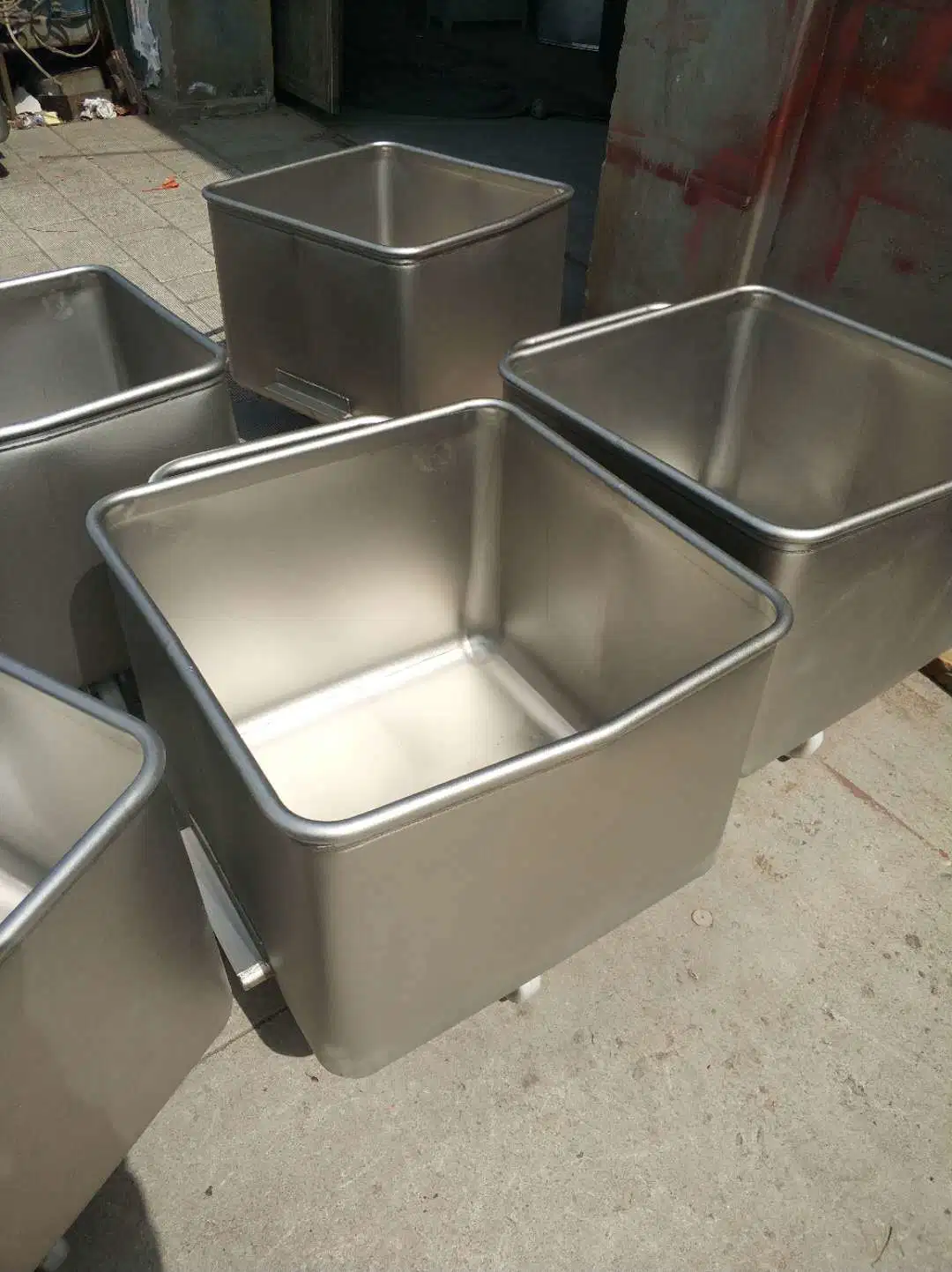 JF Blech-200L Schleifen Edelstahl Fleisch Verarbeitung Trolley bin