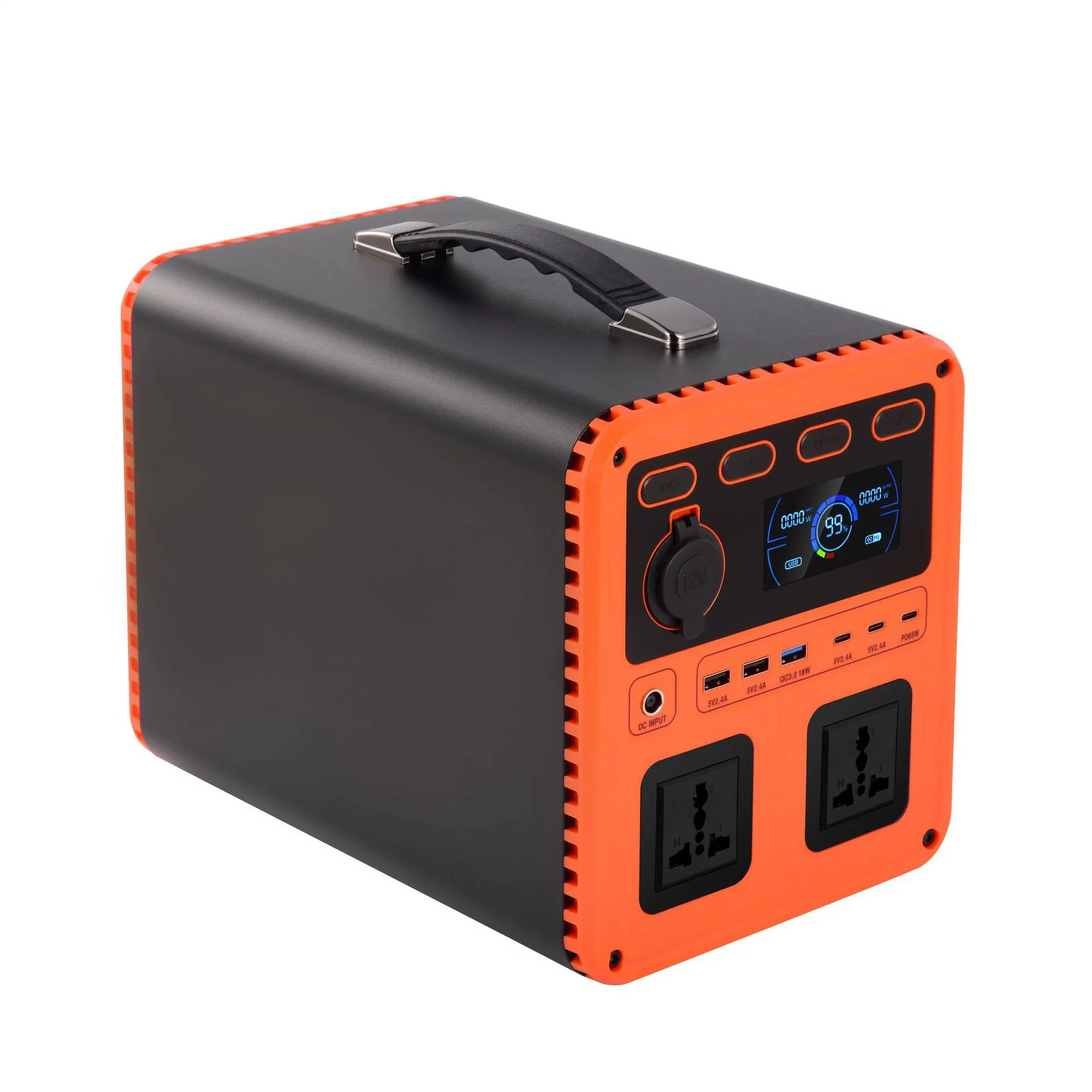 700W AC Input 220V DC Output Lithium Battery Storage Portable Power Station with LED