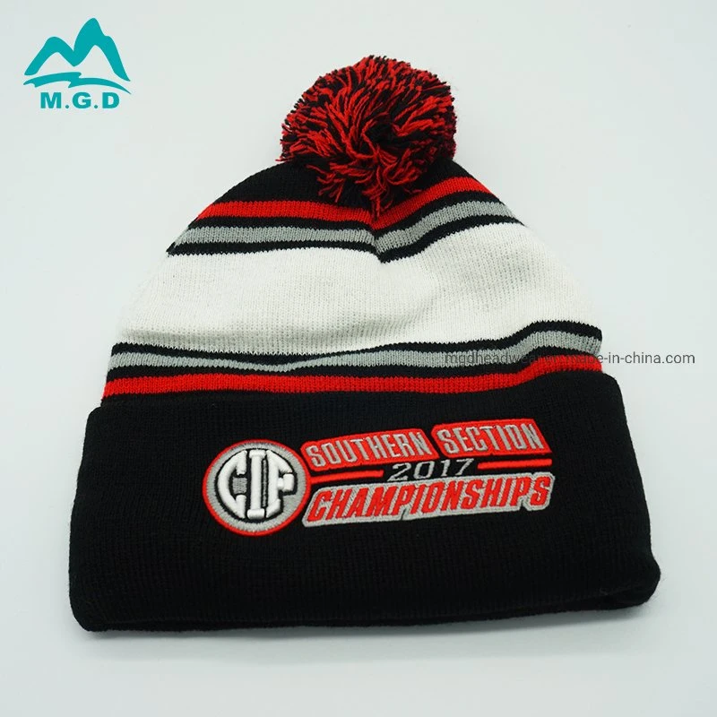 New Design Customized POM High Quality Knitted Beanie Hat