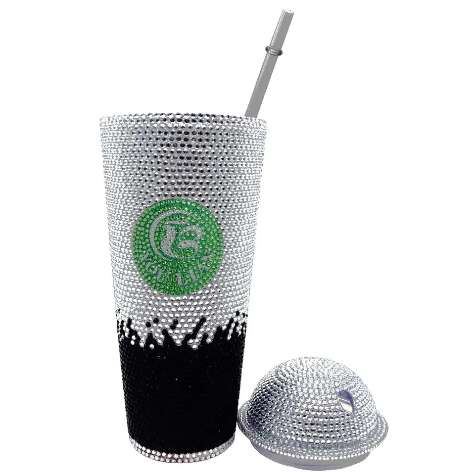 2023 Bling Fashion Custom Logo Rhinestone Water Bottle Diamond Cups for Promotion Gift Sets Bling Luxury Water Bottle