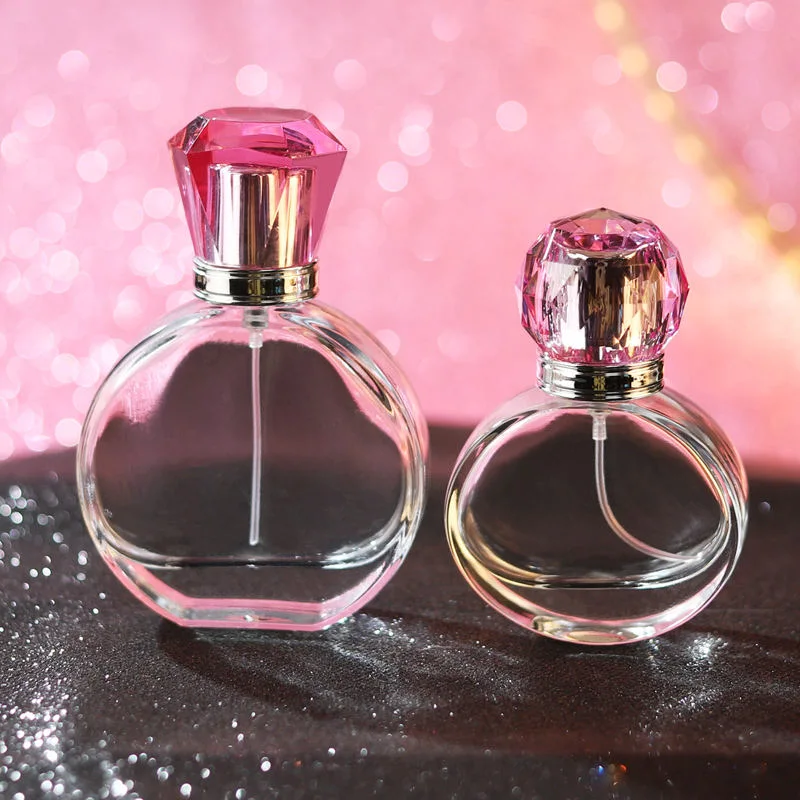 Luxury Frosted 30ml 60ml Flat Round Perfume Glass Bottle