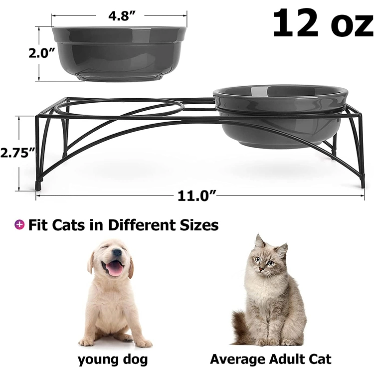 JH-Mech pieds en caoutchouc à structure métallique support pour chien Bol