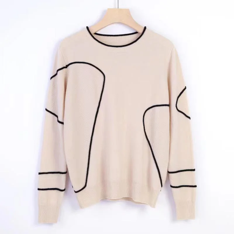 Wholesale/Supplier Ladies Clothing Winter Pullover Big Triangle Collar Knitting Cashmere Women&prime; S Sweater