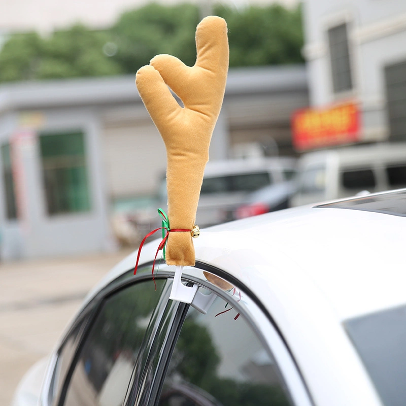 2023 New Christmas Car Decoration Custom Toy Plush Moose Antler Decoration