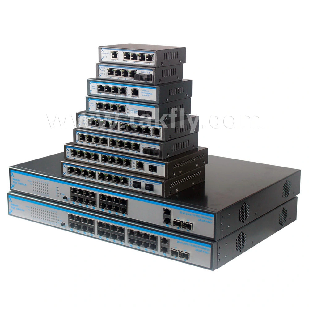 10/100m Sm Single Fiber Sc20km 8 Ports Poe Network Switch