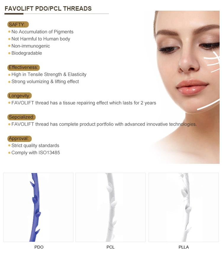 Medical Surgical Face Lifting Mono Screw Pcl Pdo Cog Thread Pack for Face Nose Eye