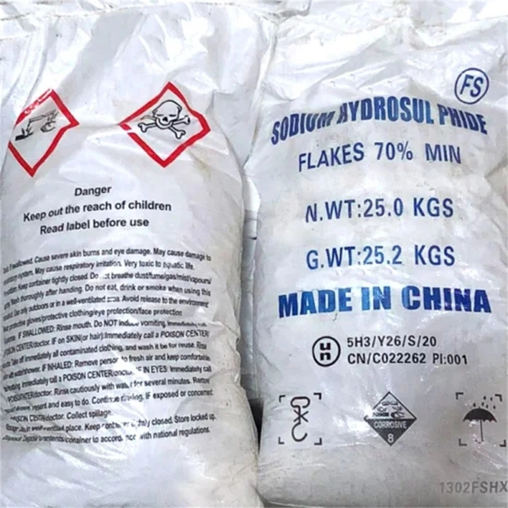 70% Yellow Flakes Nahs Sodium Hydrosulfide CAS 16721-80-5