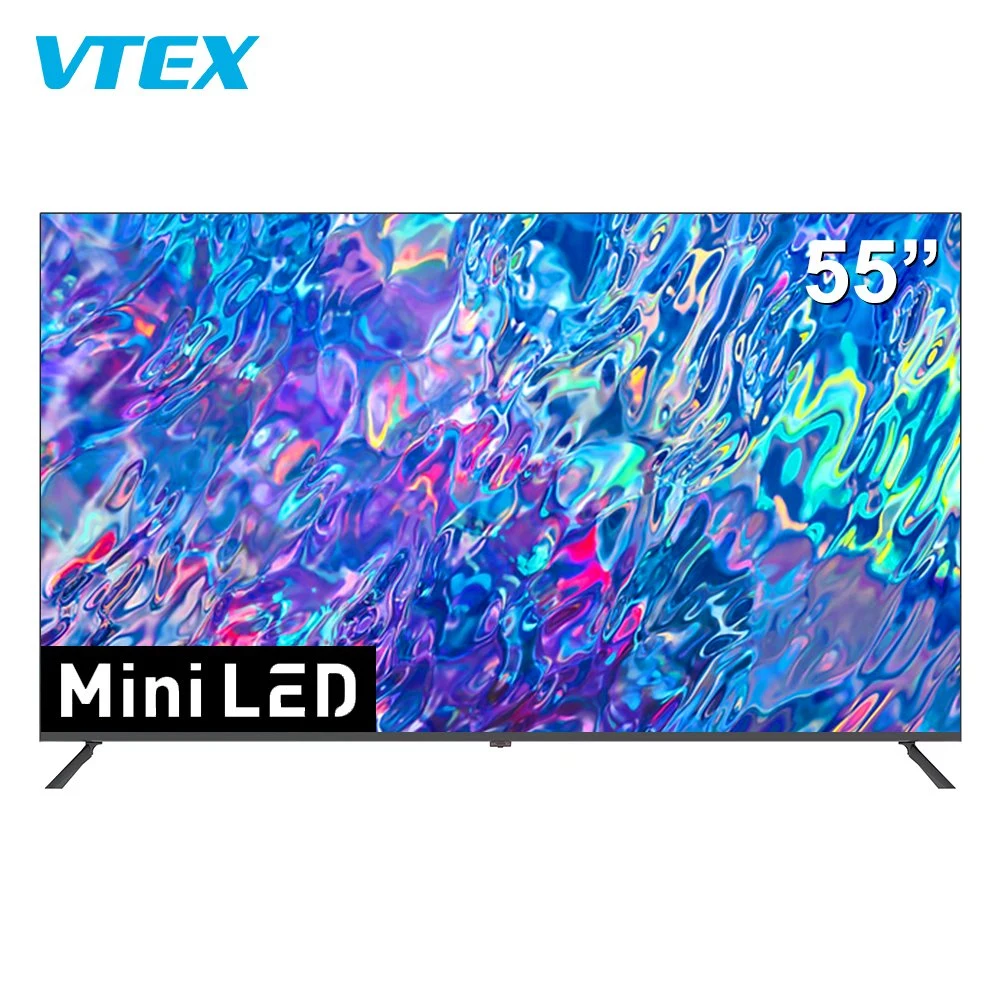 Televisor Mini LED de 55 65 polegadas com contraste elevado Super Televisor Android 4K UHD Full Picture DVB-T2 ATSC Ultra HD Smart TV