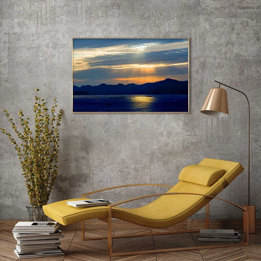 Wholesale Factory Quality Eco Friendly PS Frame Landscape Photograph Canvas Painting Wall Art for Home Decor