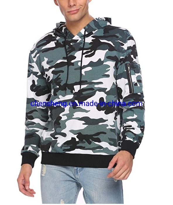 El Hip pop Suéteres de lana Mens Plus Size Serigrafía Camo Camuflaje Hoodie de casual