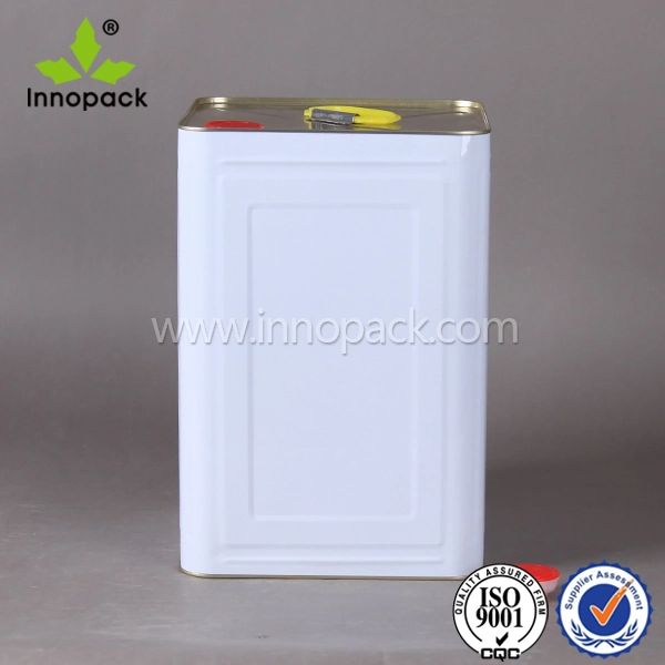 20L Customized Square Tin Can Chemical Can with Press Cap and Plastic Handle