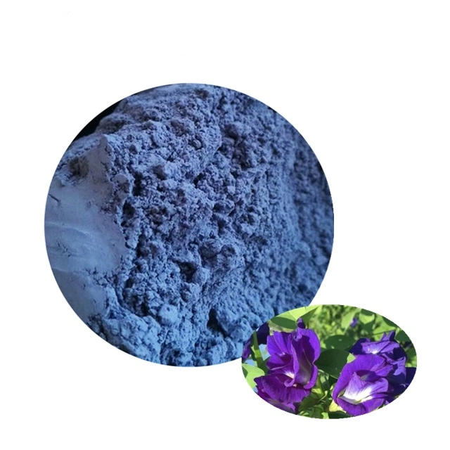 Extracto Natural de plantas agua Solubilidad Mariposa Pea Flor polvo Clitoria Extracto de ternatea