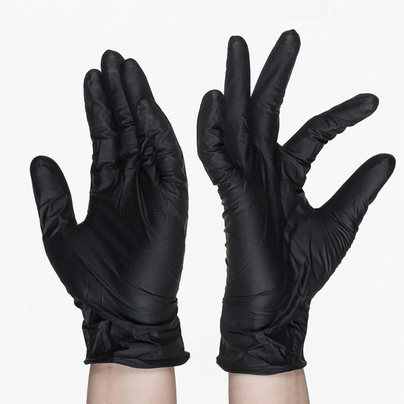 Disposable Powder Free Industrial Grade Food Grade Gloves Black PVC Vinyl Gloves