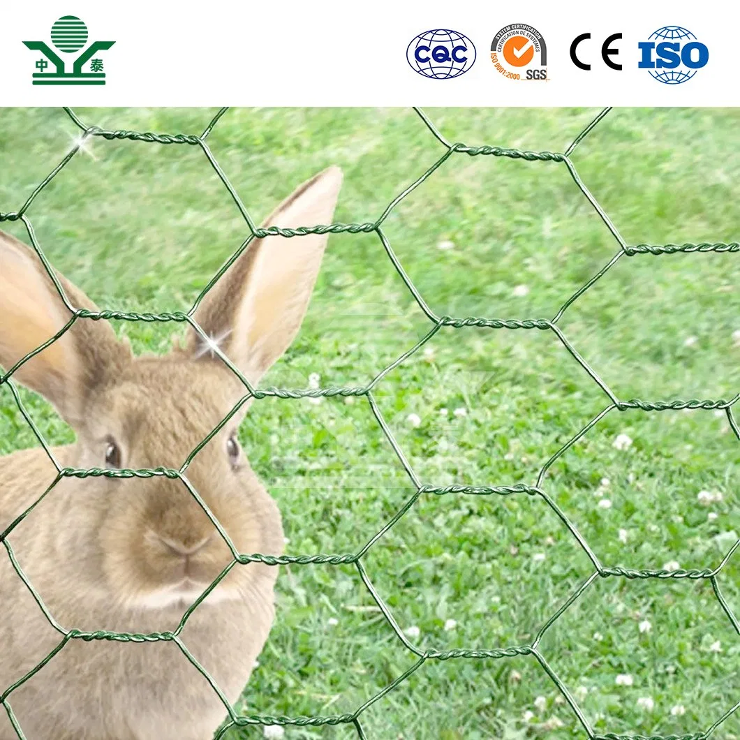 Zhongtai 0.64mm Hexagonal Mesh China Manufacturing 1m 2m Width Galvanized Rabbit Wire Mesh Used for 4 FT Black Welded Wire Fence