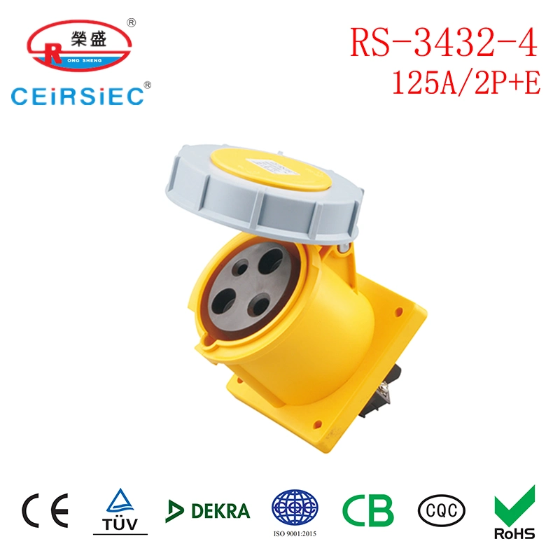 125A 110V Industrial Connector for European Standard Nylon PA6 Moving Socket for Outer Door