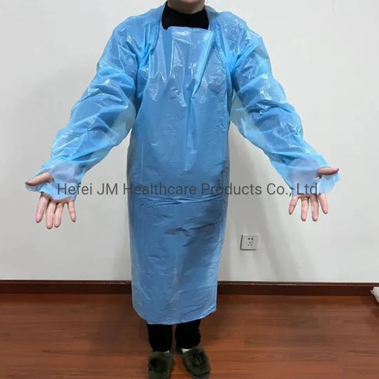 Lab Industry Protective Apron Disposable CPE/PE Gown for Hospital Use