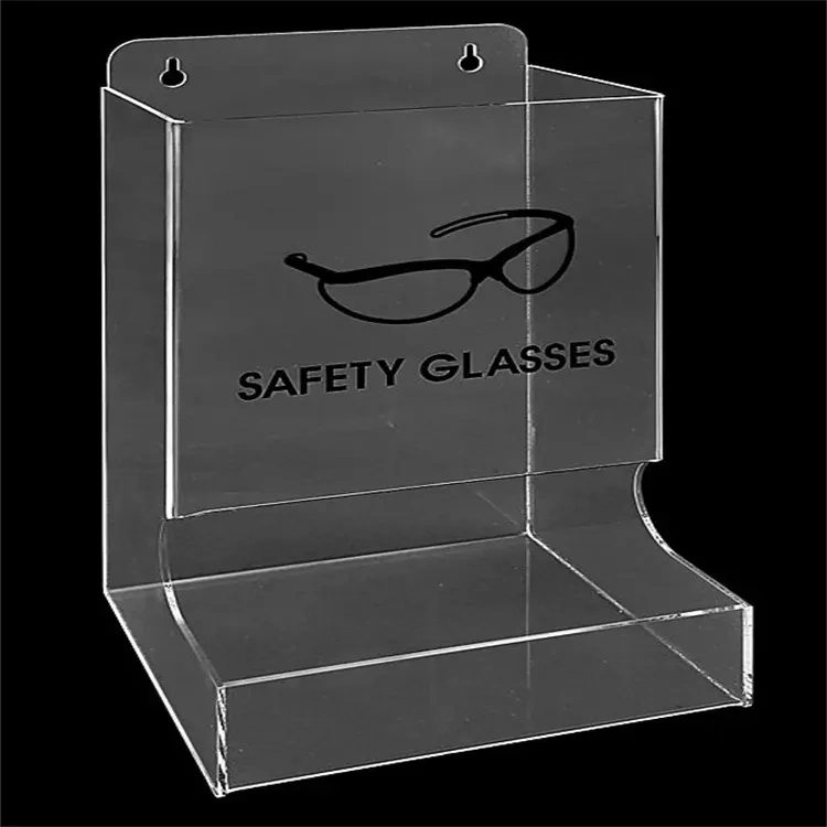 Lucency Acrylic Gafas de seguridad Soporte dispensador de frente de vidrio con tapa