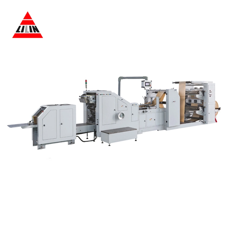 Lsb-330+Lst41100 Square Bottom Paper Bag Making Machine with Flexo Printing and Die Cut Handles