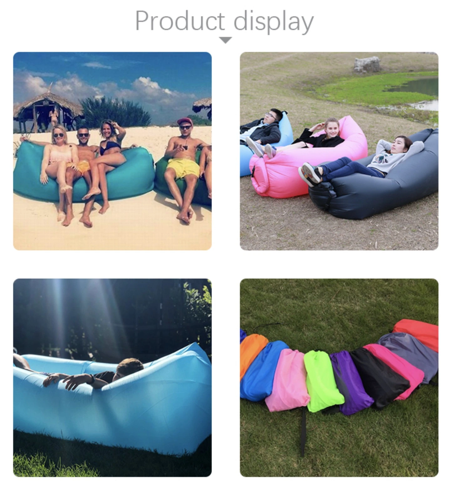 Customized Outdoor Foldable Air Sofa Inflatable Loungers Couch Sleeping Bed for Pool Beach Parties