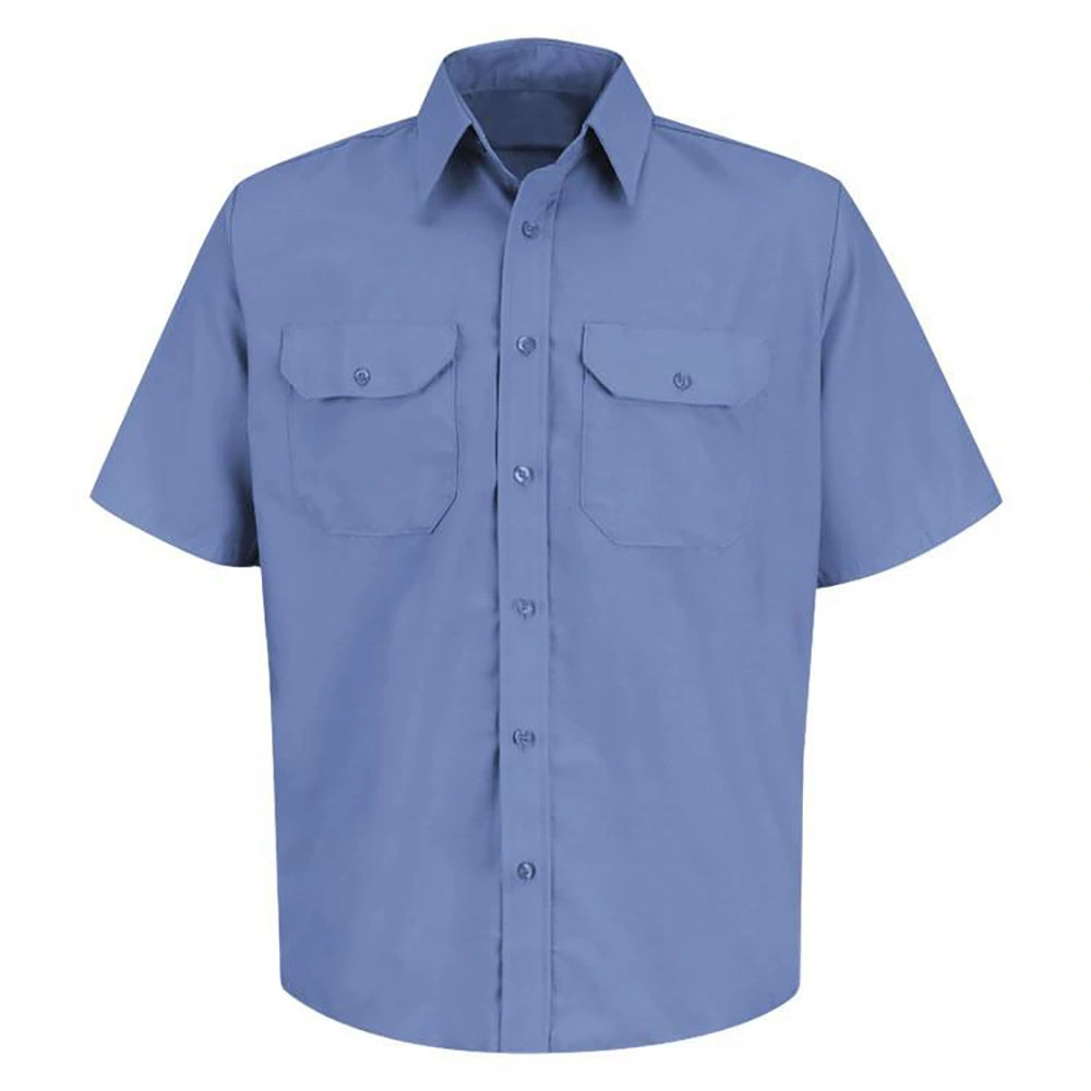 Men's Short Sleeve Polyester Twill Work Shirts Dress Wear