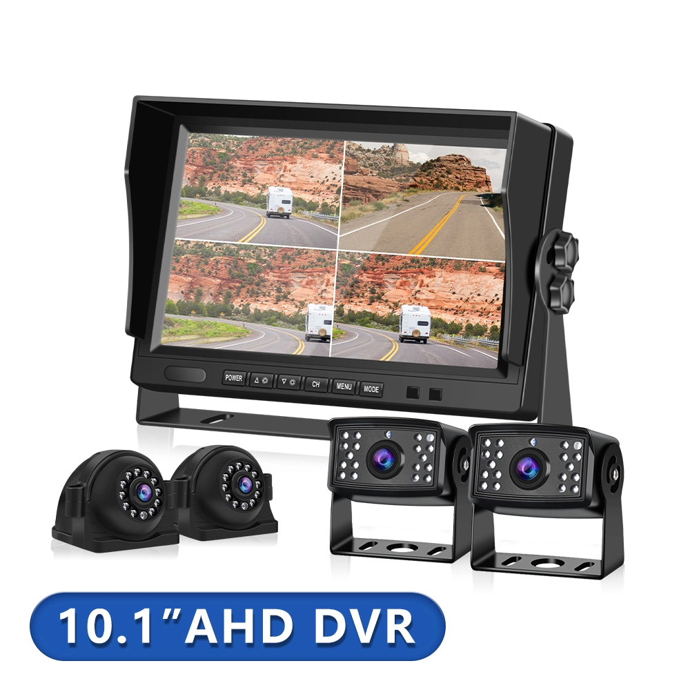 4CH 10polegadas DVR Ahd Media Player Gravador de vídeo Carro Sistema de Monitor com 4 PCS Câmara para veículo