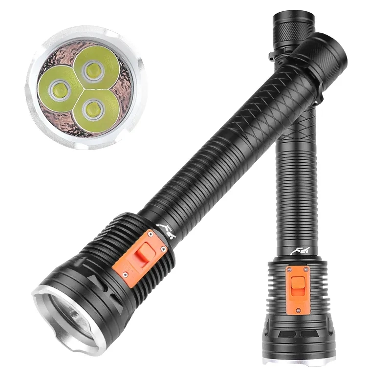 3 LED Xhp 70 High Lumen LED Diving Flashlight Underwater Dive Torch Waterproof Tactical Submersible Light