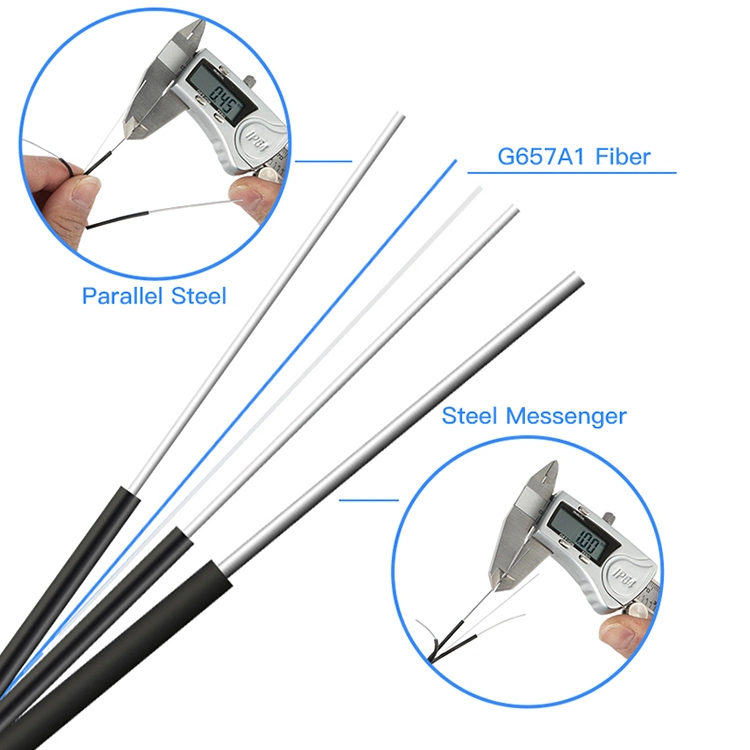 1 Core 1km 2km 3km Plywood Drum FTTH Drop Cable Single Mode G657A1 Fiber Optic Cable