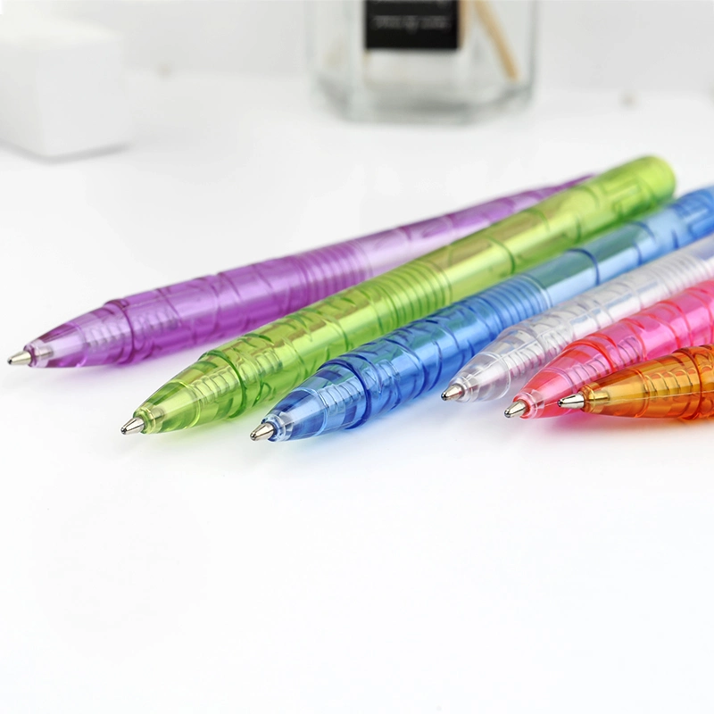 Simple Transparent Retractable Office Writing Promotional Eco Friendly Ballpoint Pen