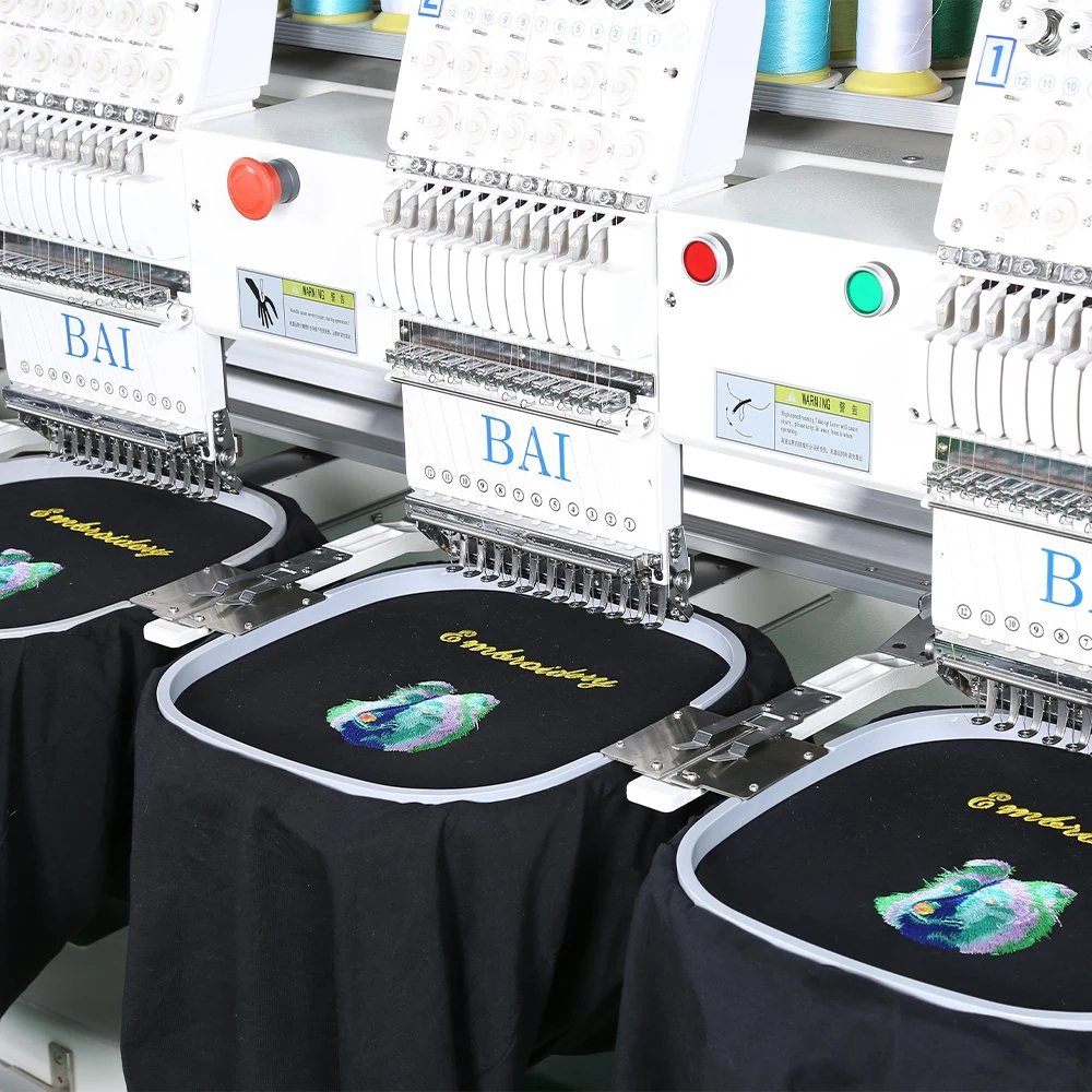 Bai Leather High Speed 8 Head 12 15 Needles Embroidery Machine for Textile Factory