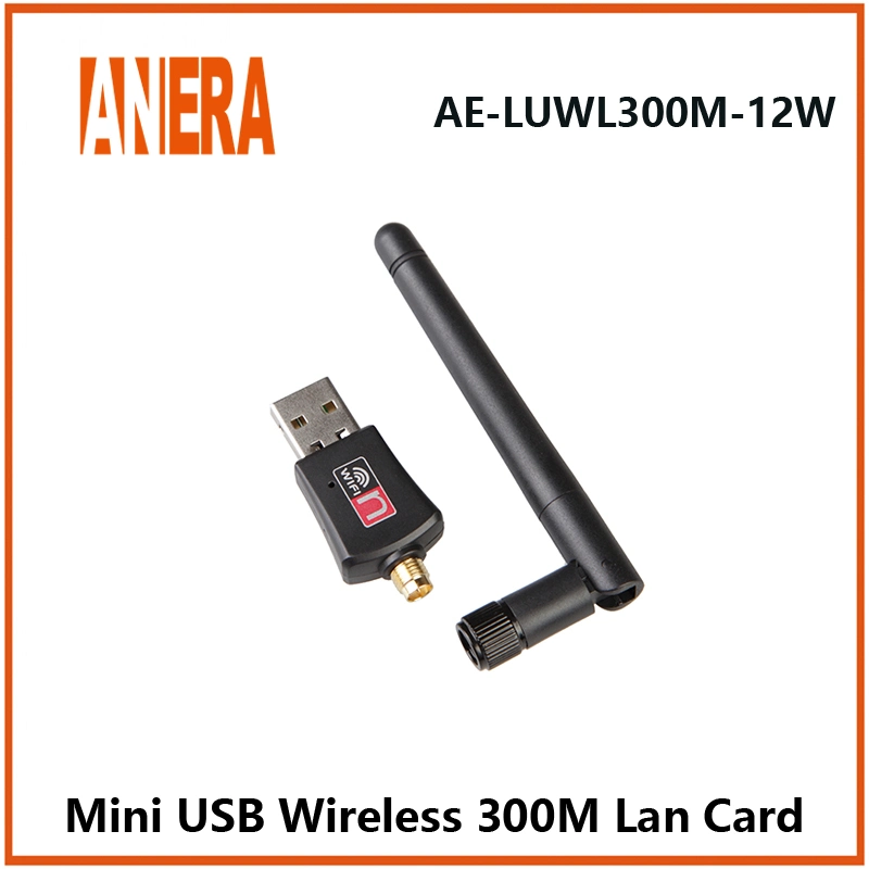 Mochila de tarjeta de red inalámbrica Anera USB2,0 300Mbps adaptador WiFi LAN Tarjeta